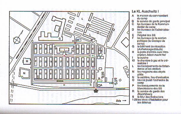 plan KL Auschwitz I Stammlager